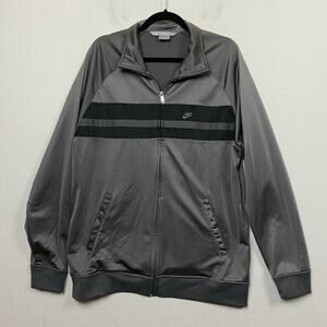 Nike Y2K Jacket Mens XL Gray Black Full Zip Track Sportswear Athletic Warm Up